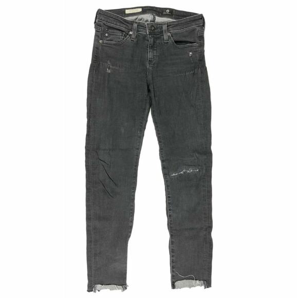 Adriano‎ Goldschmied Jeans Womens 25 Gray Stevie Denim Regular Stretch Cut Hem - Picture 1 of 6